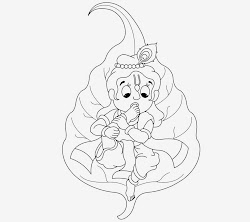 krishna coloring drawing cartoon radha colour draw simple sketch template anime